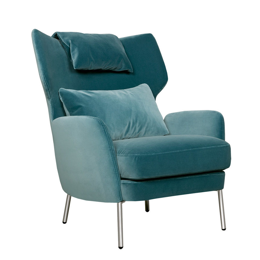 ALEX armchair headrest lario1406 turquoise 2 e1603270941406